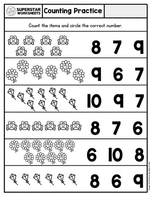 Kindergarten Counting Worksheets -Worksheets Library
