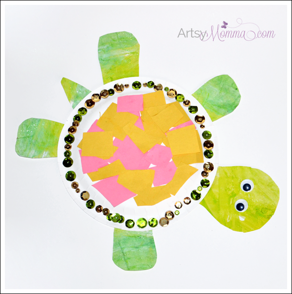 Paper Plate Animals: Turtle Craft and Scissors Practice - Artsy Momma