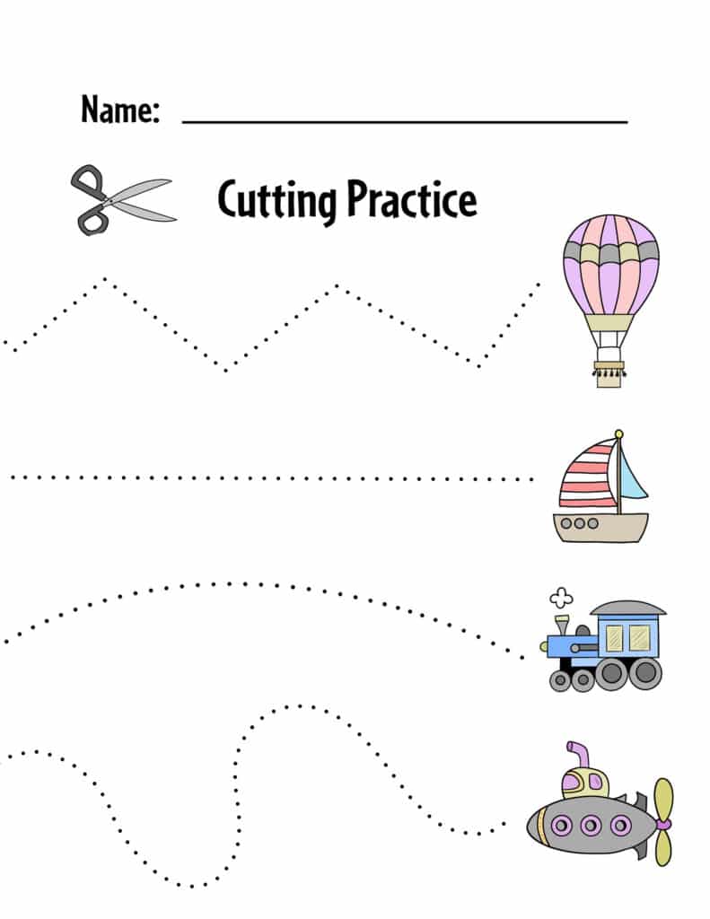 Free Printable Cutting Worksheets for Preschoolers ⋆ The Hollydog ...