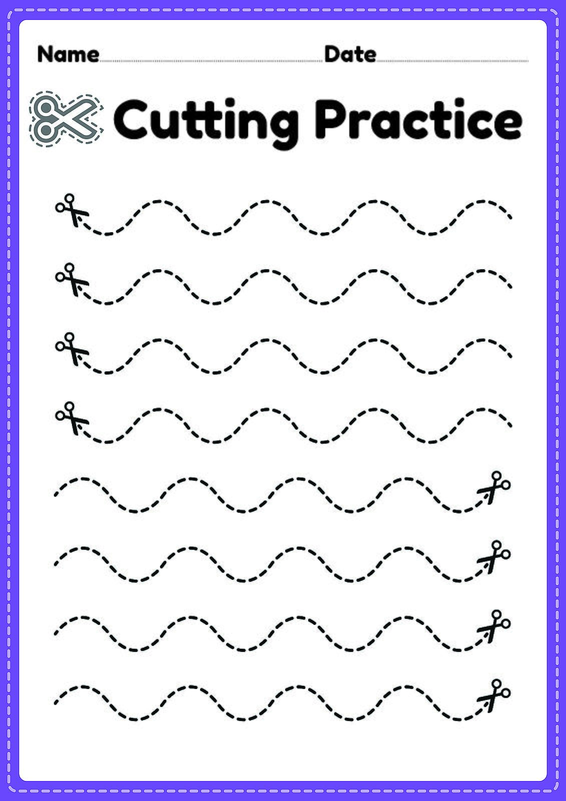 Cutting Practice Worksheets for Kids: Free Printable Activity ...