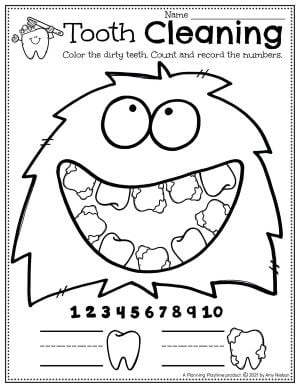 Dental Health Worksheets for Preschool - Planning Playtime
