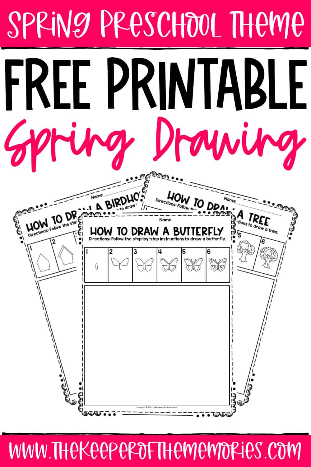 Free Printable Spring Drawing Worksheets - The Keeper of the Memories