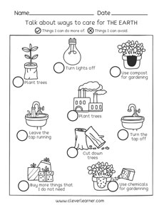 preschool earth day worksheet