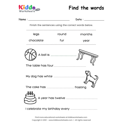 preschool english worksheet free printable