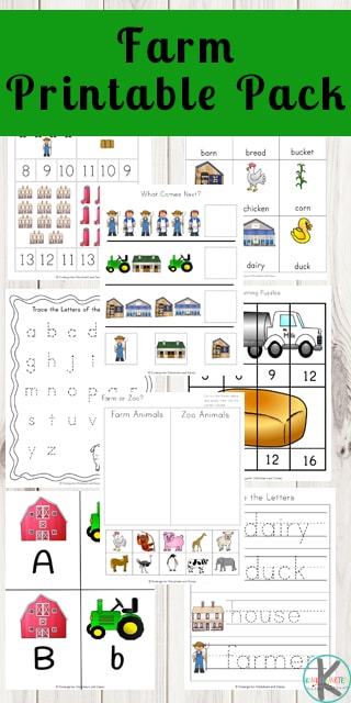 FREE Farm Worksheets for Kindergarten