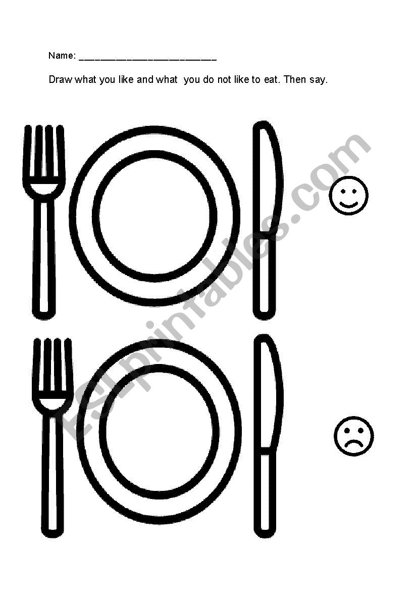 preschool food worksheet