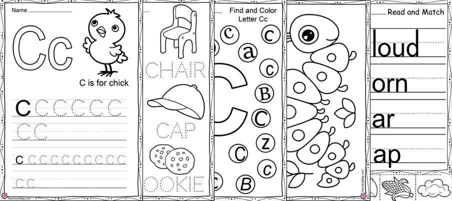 Letter С Free Worksheets for Preschool. TeachersMag.com