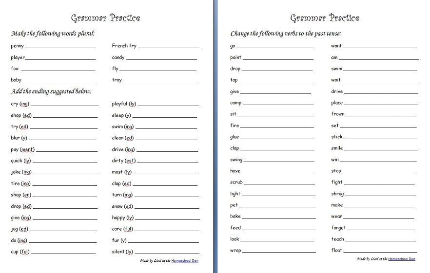 free grammar worksheet Archives - Homeschool Den