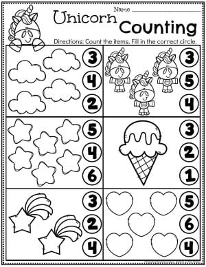 Unicorn Worksheets for Preschool - Planning Playtime