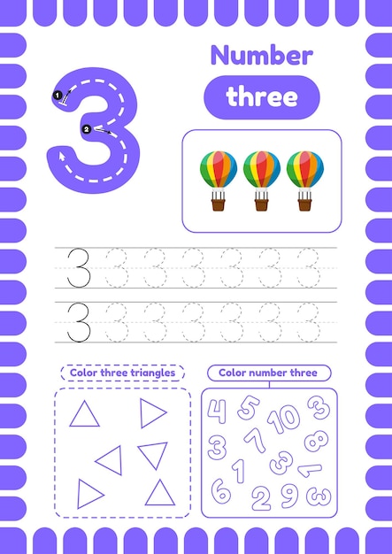 Premium Vector | Kida activity pages learn numbers preschool ...