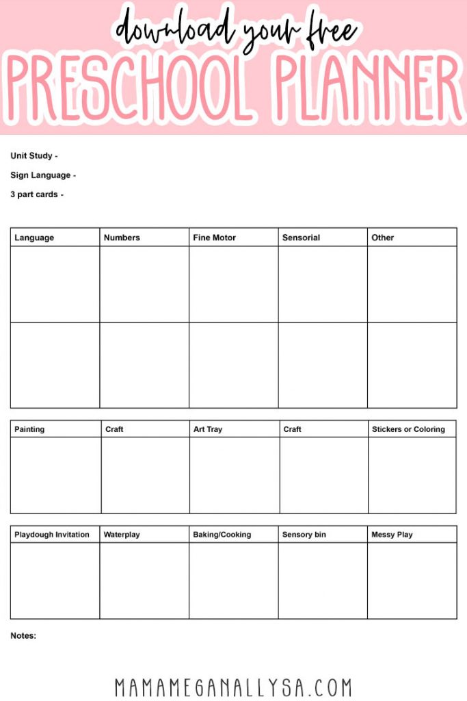 preschool lesson free