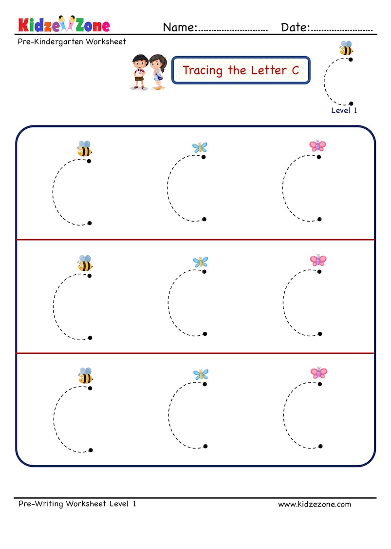 preschool letter c worksheet