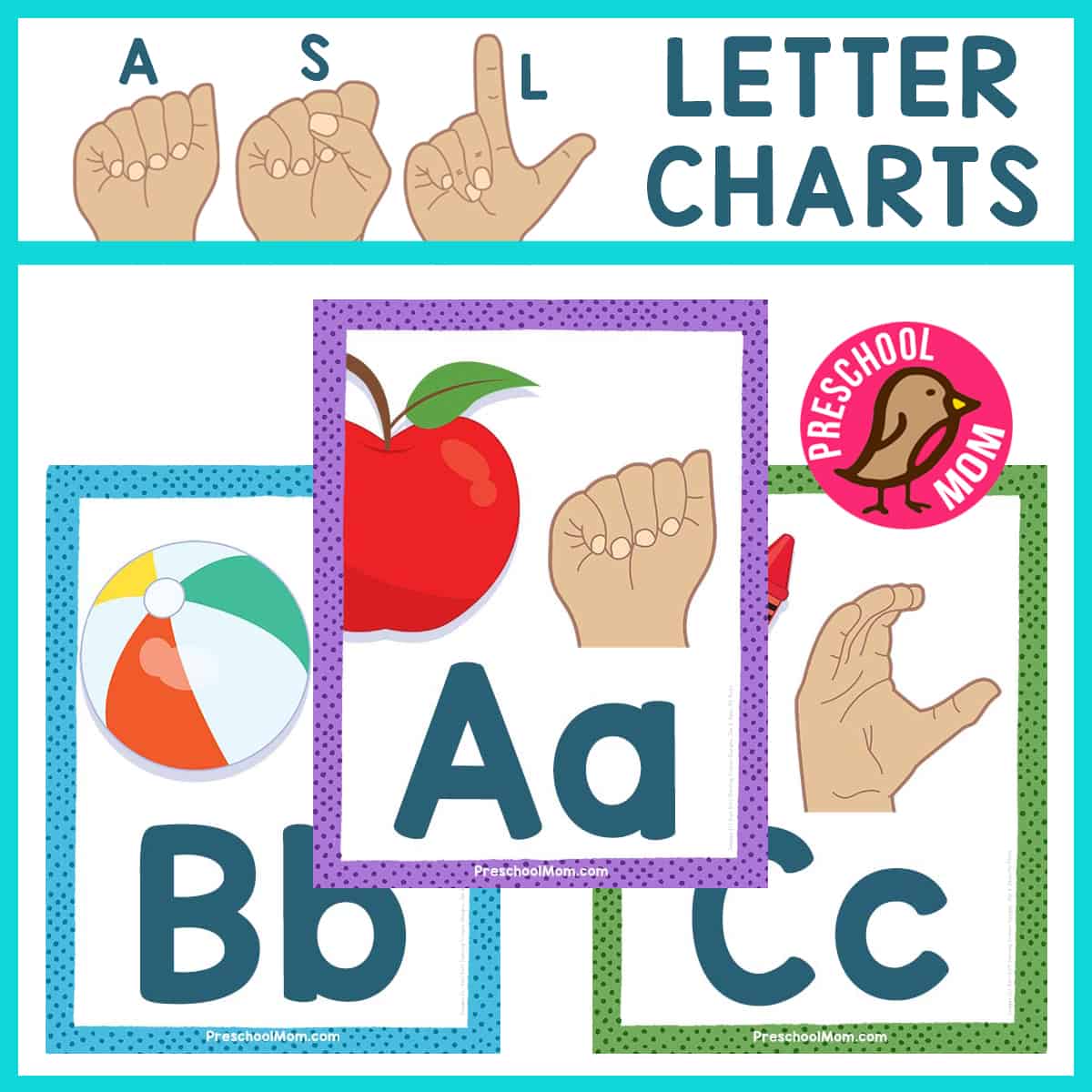 preschool letter charts