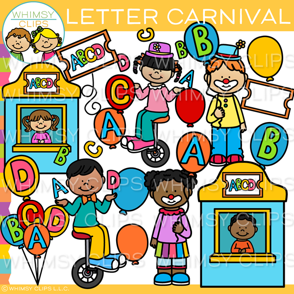 Kids Letter Carnival Clip Art - Whimsy Clips