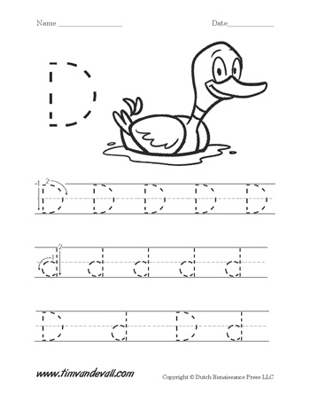 Letter D Worksheets - Tims Printables