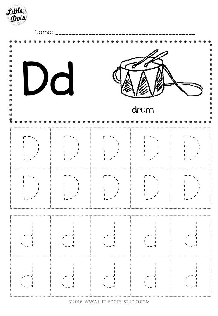 preschool letter d worksheet