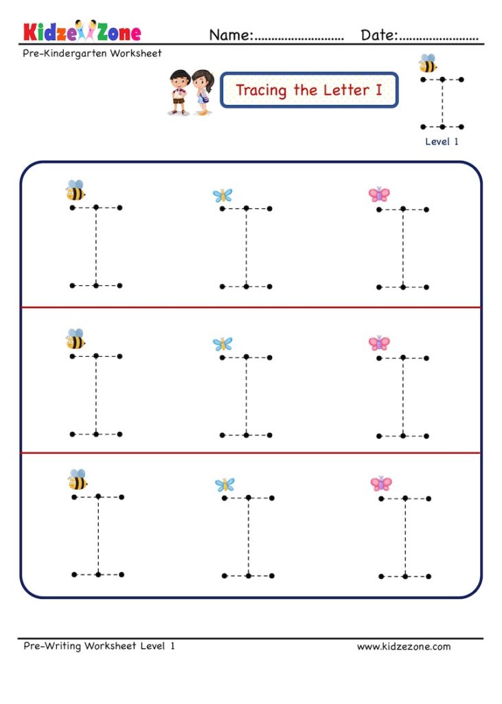 preschool letter i tracing