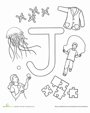 preschool letter j worksheet