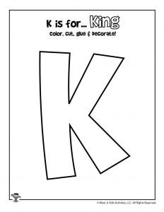 preschool letter k template