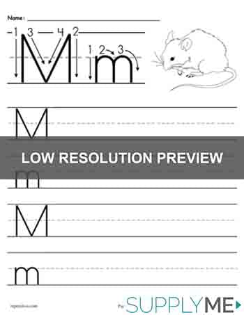 Printable Letter M Handwriting Worksheet!