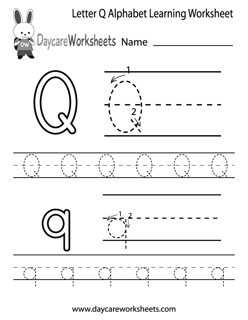 preschool letter q worksheet