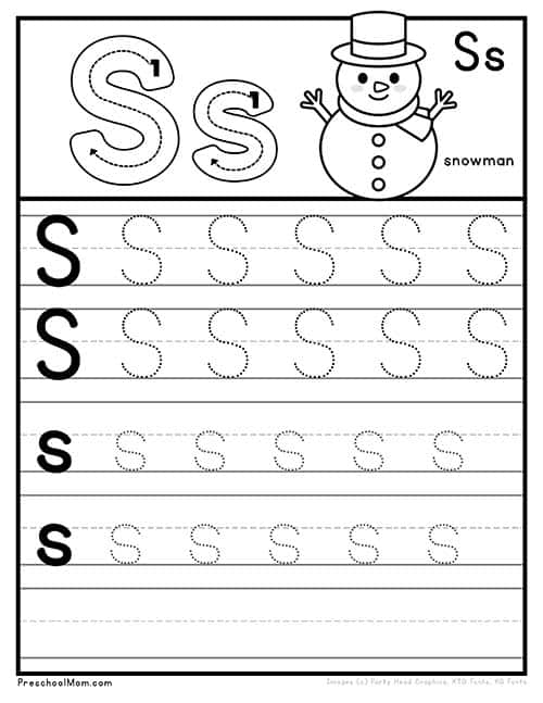 preschool letter s worksheet