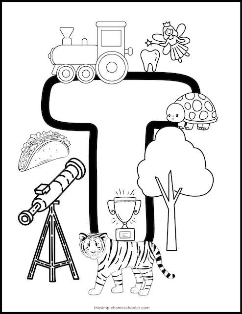 preschool letter t worksheet