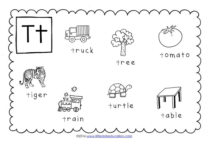 preschool letter t worksheet