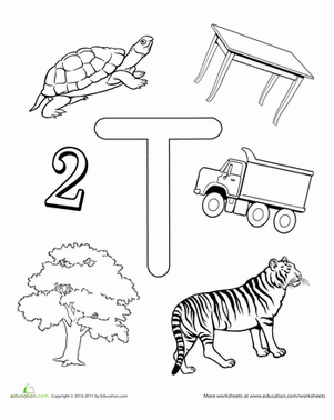 preschool letter t worksheet