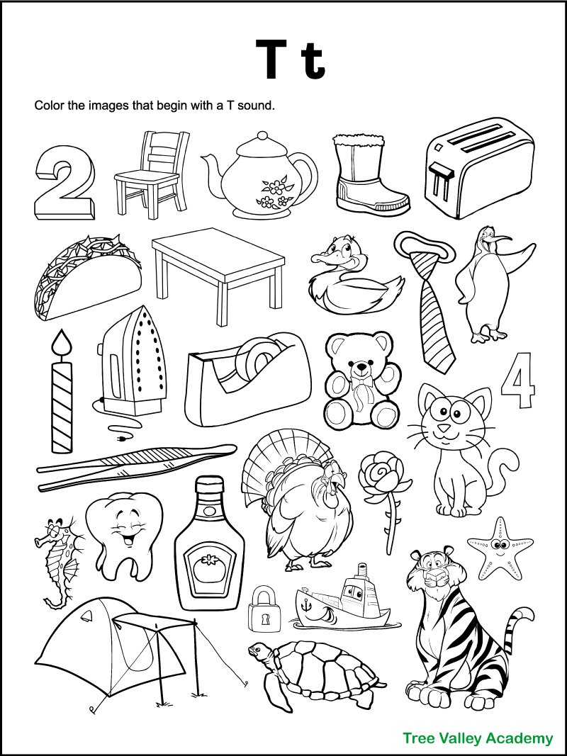 preschool letter t worksheet