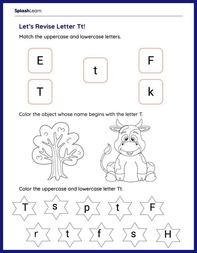 preschool letter t worksheet