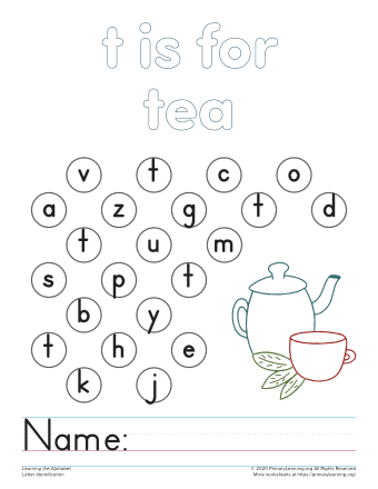 Find The Letter T Worksheet  