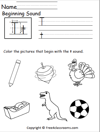 preschool letter t worksheet