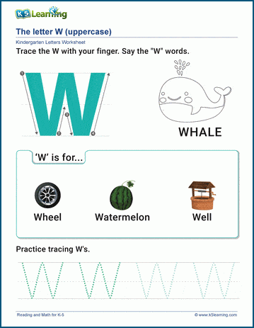 preschool letter w worksheet