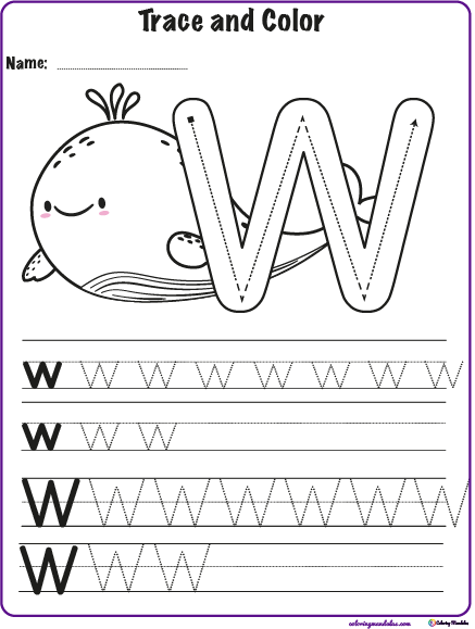 preschool letter w worksheet