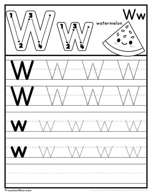 preschool letter w worksheet