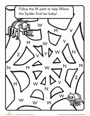 preschool letter w worksheet