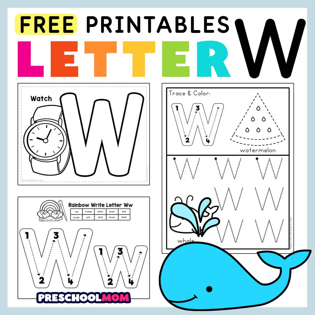 Letter W Preschool Printables - Preschool Mom - Worksheets Library