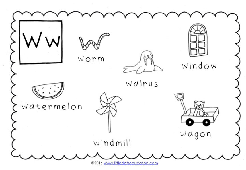 preschool letter w