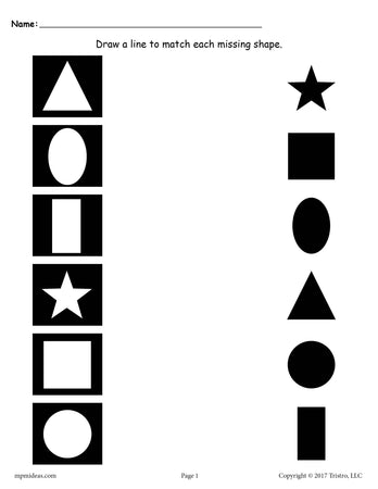 FREE Preschool Matching Worksheets and Printables