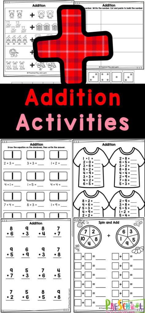 preschool math worksheet addition