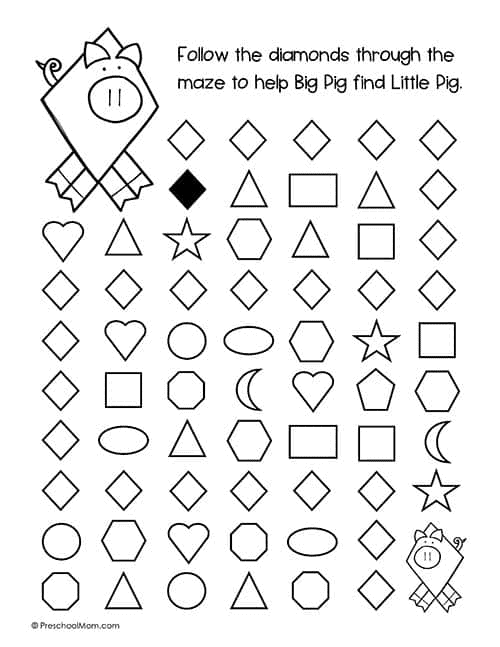 preschool maze worksheet