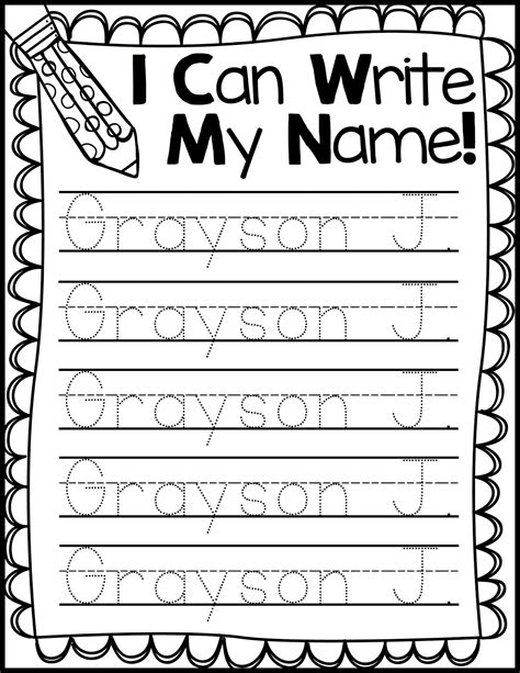 Free Printable Name Handwriting Worksheets