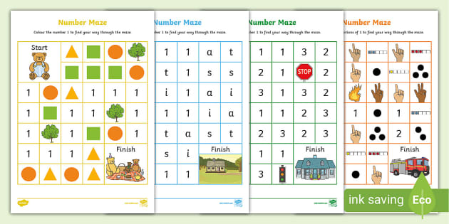 preschool number 1 maze