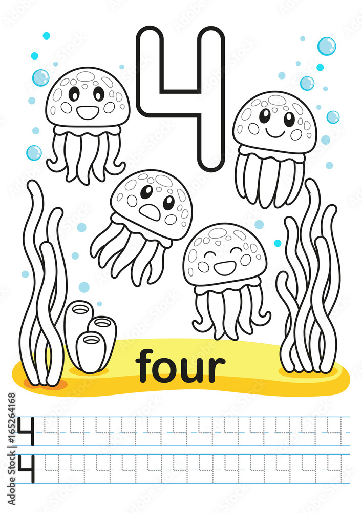 preschool number 4 worksheet