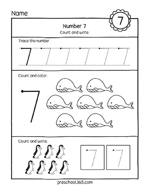 Number 1 to 10 tracing worksheets for pre-k children | Preschool365