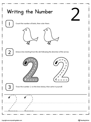 Preschool Writing Numbers Printable Worksheets | MyTeachingStation.com