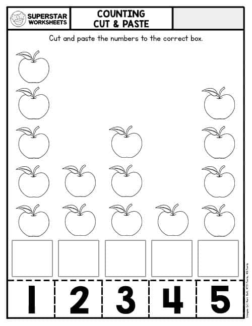 Cut and Paste Numbers Worksheets for Preschoolers Worksheets Library