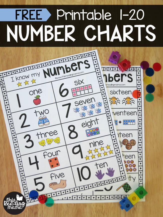 preschool numbers 1 20