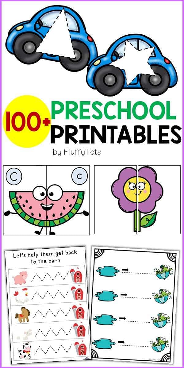 100  Preschool Printables Worksheets for Fun Learning FluffyTots